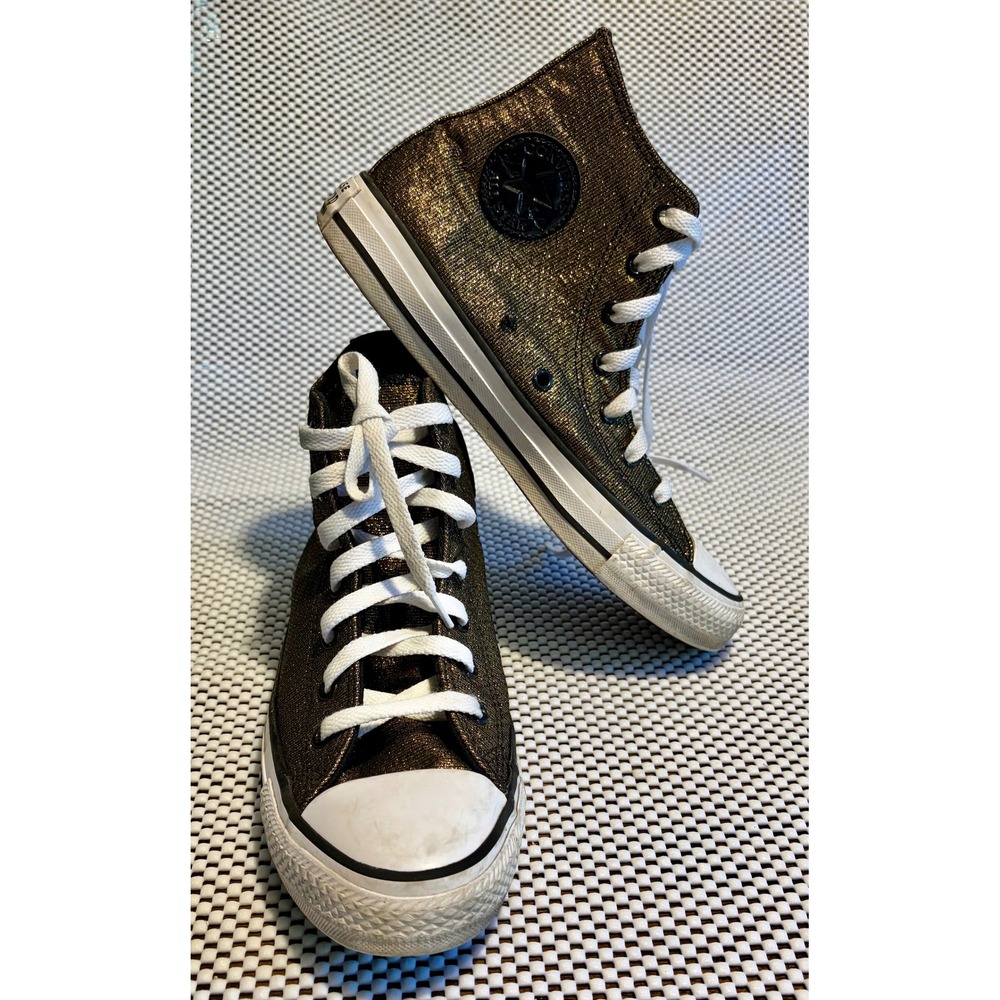 Converse Chuck Taylor All Star High Top Gold Metallic Sneakers A05388F Size 4.5